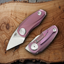 Bestech Knives Tulip Frame Folding Knife 1.25" Bohler M390 Steel Blade Purple Titanium Handle