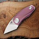 Bestech Knives Tulip Frame Folding Knife 1.25" Bohler M390 Steel Blade Purple Titanium Handle