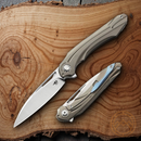 Bestech Knives WIBRA Folding Knife 3.5" Bohler M390 Steel Blade Bronze Anodized Titanium Handle