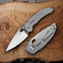 Bestech Knives Exploit Folding Knife 3.13" S35VN Steel Blade Gray Titanium Handle