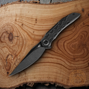 Bestech Knives Samari Folding Knife 3.88" Bohler M390 Steel Blade Black Titanium Handle