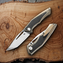Bestech Knives Togatta Folding Knife 3.75" Bohler M390 Steel Blade Bronze Titanium/Carbon Fiber Handle