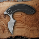 Bestech Knives STRELIT Folding Knife 2.13" Damascus Steel Blade Black Titanium Handle