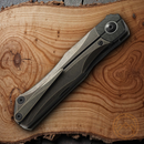 Bestech Knives THYRA Folding Knife 3.5" Bohler M390 Steel Blade Bronze Titanium/Carbon Fiber