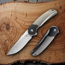 Bestech Knives Supernova Liner Folding Knife 3" Bohler M390 Steel Blade Gray Anodized Titanium Handle