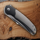 Bestech Knives Supernova Liner Folding Knife 3" Bohler M390 Steel Blade Gray Anodized Titanium Handle