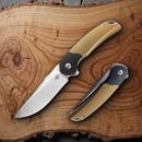 Bestech Knives Supernova Liner Folding Knife 3" Bohler M390 Steel Blade Gold Anodized Titanium Handle