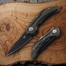 Bestech Knives Vigil Folding Knife 3.25" Bohler M390 Steel Blade Black Titanium Handle