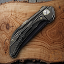 Bestech Knives Vigil Folding Knife 3.25" Bohler M390 Steel Blade Black Titanium Handle
