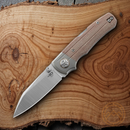 Bestech Knives Tonic Inset Folding Knife 2.88" M390 Steel Blade Natural Micarta Handle