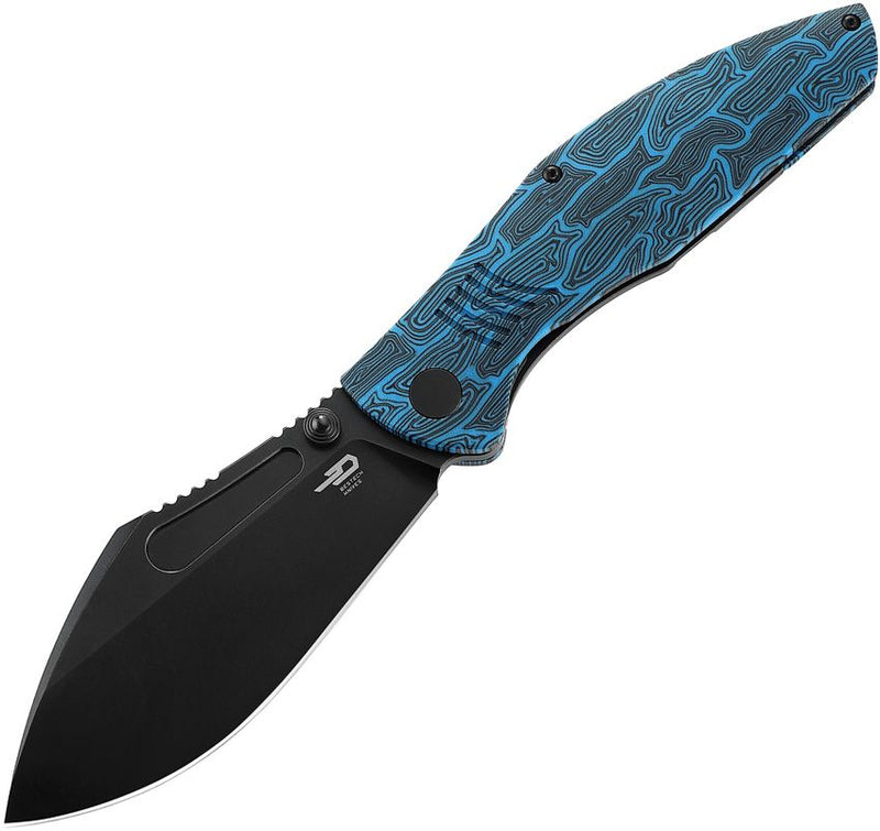 Bestech Knives Lockness Frame Folding Knife 4" Bohler M390 Steel Blade Black And Blue G10 Handle T2205D -Bestech Knives - Survivor Hand Precision Knives & Outdoor Gear Store