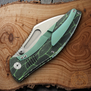 Bestech Knives Lockness Frame Folding Knife 4" Bohler M390 Steel Blade Black And Green G10 Handle