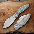 Bestech Knives Lockness Frame Folding Knife 4" Bohler M390 Steel Blade Black And White G10 Handle