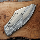 Bestech Knives Lockness Frame Folding Knife 4" Bohler M390 Steel Blade Black And White G10 Handle