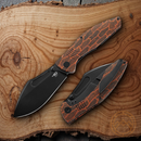 Bestech Knives Lockness Frame Folding Knife 4" Bohler M390 Steel Blade Black And Orange G10 Handle