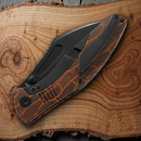 Bestech Knives Lockness Frame Folding Knife 4" Bohler M390 Steel Blade Black And Orange G10 Handle