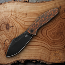 Bestech Knives Lockness Frame Folding Knife 4" Bohler M390 Steel Blade Black And Orange G10 Handle