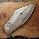Bestech Knives Lockness Frame Folding Knife 4" Bohler M390 Steel Blade Natural Micarta Handle