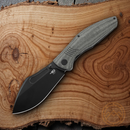 Bestech Knives Lockness Frame Folding Knife 4" Bohler M390 Steel Blade Black Micarta Handle