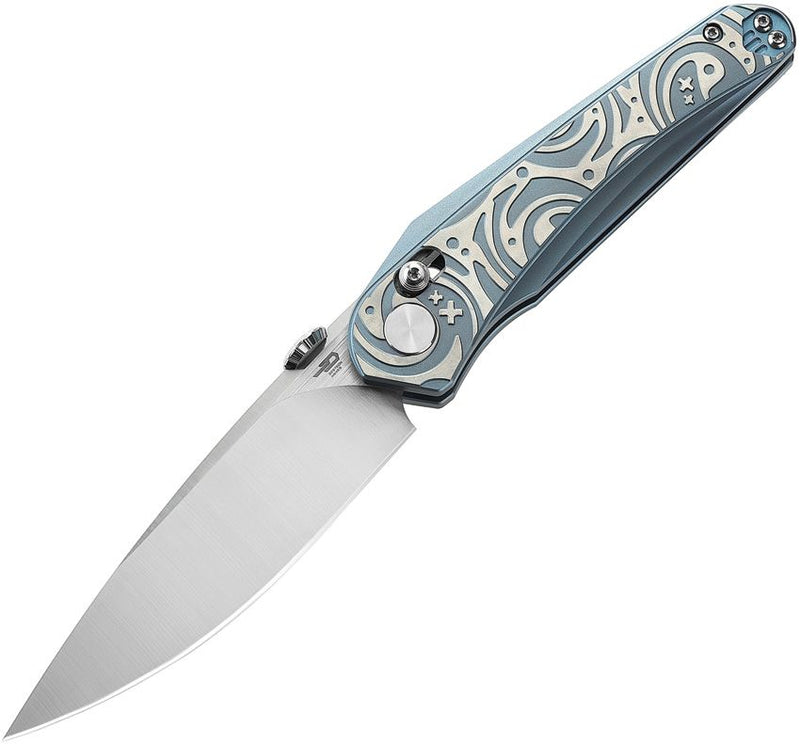 Bestech Knives Mothus Bar Lock Folding Knife 3.5" Bohler M390 Steel Blade Blue And Silver Titanium Handle T2206A -Bestech Knives - Survivor Hand Precision Knives & Outdoor Gear Store