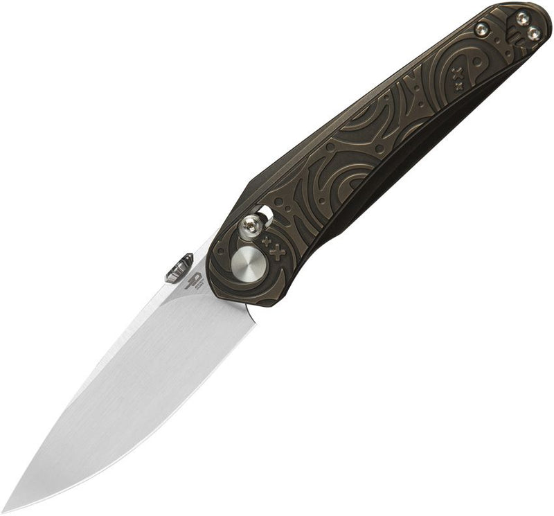 Bestech Knives Mothus Bar Lock Folding Knife 3.5" Bohler M390 Steel Blade Black And Bronze Titanium Handle T2206F -Bestech Knives - Survivor Hand Precision Knives & Outdoor Gear Store