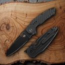 Bestech Knives Nyxie Framelock Folding Knife 3.38" S35VN Steel Blade Carbon Fiber / Black Titanium Back Handle