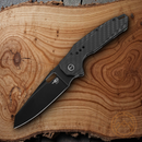 Bestech Knives Nyxie Framelock Folding Knife 3.38" S35VN Steel Blade Carbon Fiber / Black Titanium Back Handle