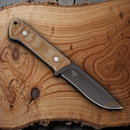 Buck Compadre Camp Fixed knife 4.75" 5160 Carbon Steel Blade Natural Canvas Micarta Handle.