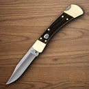 Buck Auto 110 Folding Knife 3.75" 420HC Steel Blade Ebony Wood Handle