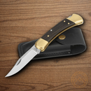 Buck 110 Hunter Folding Knife 420HC Steel Blade Crelicam Ebony Wood Handle