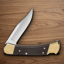 Buck 110 Hunter Folding Knife 420HC Steel Blade Crelicam Ebony Wood Handle