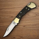 Buck Ranger Folding Knife 3.25" 420HC Steel Blade Crelicam Genuine Ebony Dymondwood Handle