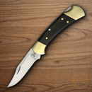 Buck Ranger Folding Knife 3.25" 420HC Steel Blade Crelicam Genuine Ebony Handle