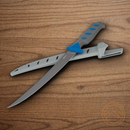Buck 147 Hookset Kitchen Knife 9" 5Cr15MoV Steel Blade Blue/Gray TPE Handle