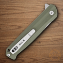 Buck Langford Folding Knife 3.38" 7Cr17MoV Steel Blade Green G10 Handle