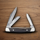 Buck Cadet Pocket Knife 420HC Steel Blades Ebony Wood Handle