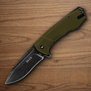 Buck Ruckus Folding Knife 3.5" D2 Tool Steel Blade OD Green/Black Aluminum/Stainless Handle