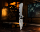 Buck Range Elite Folding Knife 3.38" MagnaCut Steel Blade Gray Aluminum Handle