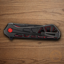 Buck Trace Ops Folding Knife 3.25" 7Cr17MoV Steel Blade Black/Red Aluminum Handle