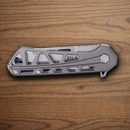 Buck Mini Trace Ops Folding Knife 2.38" 7Cr17MoV Steel Blade Gray Aluminum Handle