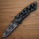 Buck Bones Tiger Stripe Folding Knife 3" 420HC Steel Blade Camo Stainless Handle