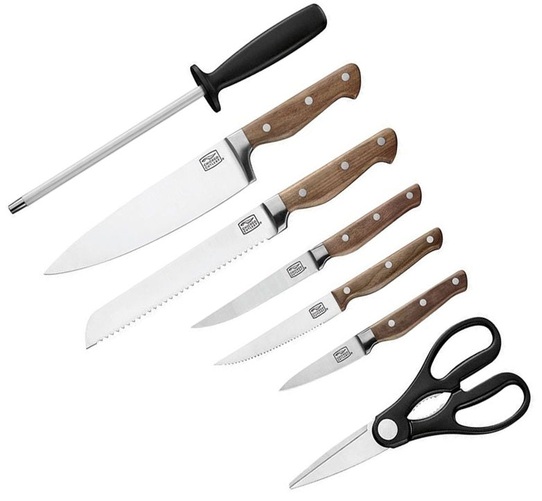 Chicago Cutlery Precision Cut Kitchen Set Storage Block High Carbon Steel Full Tang Blades Walnut And Black Polymer Handles 02362 -Chicago Cutlery - Survivor Hand Precision Knives & Outdoor Gear Store