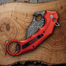 Civivi Incisor II Folding Knife 2" Damascus Steel Blade Red Aluminum Handle