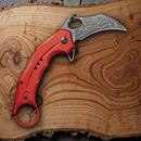 Civivi Incisor II Folding Knife 2" Damascus Steel Blade Red Aluminum Handle