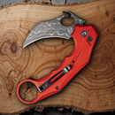 Civivi Incisor II Folding Knife 2" Damascus Steel Blade Red Aluminum Handle