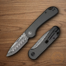 Civivi Elementum Folding Knife 3" Damascus Steel Blade Twill Carbon Fiber Handle