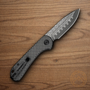 Civivi Elementum Folding Knife 3" Damascus Steel Blade Twill Carbon Fiber Handle
