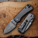 Civivi Baby Banter Folding Knife 2.38" Damascus Steel Blade Carbon Fiber/G10