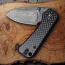 Civivi Baby Banter Folding Knife 2.38" Damascus Steel Blade Carbon Fiber/G10