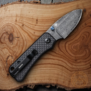 Civivi Baby Banter Folding Knife 2.38" Damascus Steel Blade Carbon Fiber/G10